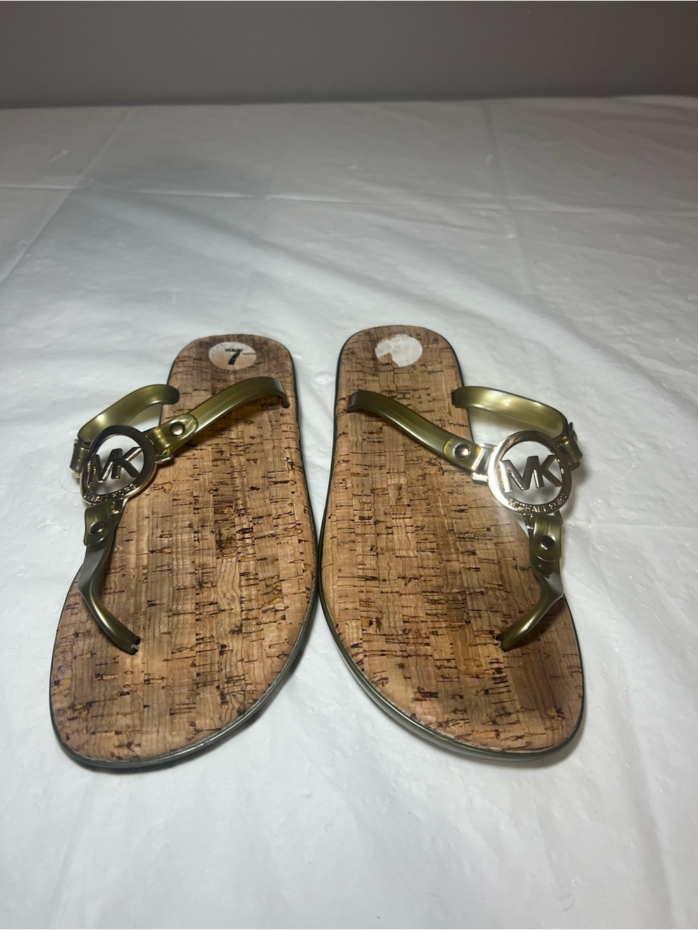 Michael Kors MK Logo Charm Jelly Cork Sandal